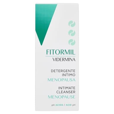 Vidermina Fitormil Detergente Intimo Menopausa – 200 ml – Protettivo e Igienizzante – Indicato per Secchezza Intima – pH Acido – Senza Sapone Coloranti e Derivati del Grano – Ipoallergenico