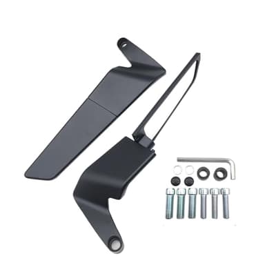 Specchietti Moto Manubrio,Rotabile E Regolabile Specchietti Moto Pieghevoli Adatto Per E Scooter, Design Aerodinamico In Alluminio, Compatibile Con Scooter E Naked Bike (nero, un paio)