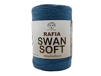 rocca di Rafia Soft 100% ecologica da 100g - 100metri per le tue borse handmade estive o cappelli (bluette - PIATTA)