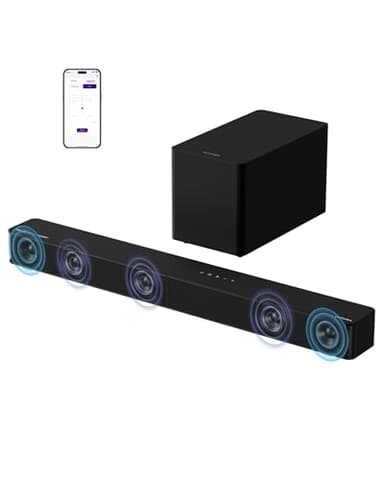 ULTIMEA 5.1ch Soundbar TV con Dolby Atmos, Impianto Audio Surround per Home Theater, Soundbar con Subwoofer per TV, 340W, Bassi Regolabili, APP, Bluetooth 5.4, Poseidon M60 Boom (Modello 2025)