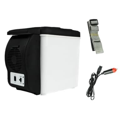 Uitndvyte Piccola auto di raffreddamento 12V 6L Capacità Compact Size ABS Frigorifero Silenzioso Funzionamento Portatile Freezer Ideale per Viaggi Campeggio
