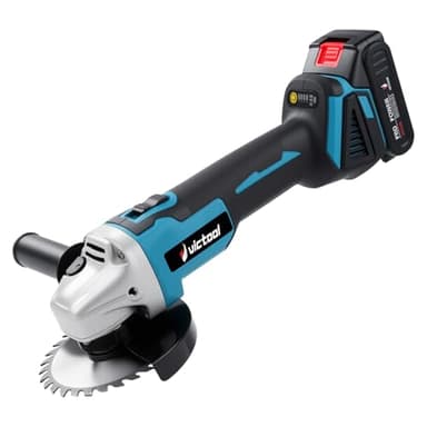 Smerigliatrice angolare a batteria da 1500 W con dischi da 125 mm, batteria da 1500 mAh, impugnatura aggiuntiva, cappuccio protettivo, levigatrice a 4 marce per lucidatura, levigatura e taglio