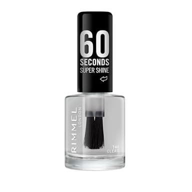 Rimmel 60 Seconds Super Shine Smalto, Smalto asciugatura rapida, Colore vibrante, A lunga tenuta, 8 ml, 740 Clear