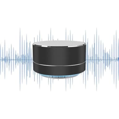 Bijoux - Speaker Bluetooth con Radio FM, LED, Altoparlante Portatile, Funzione Vivavoce, Microfono e Alloggio per Micro SD Card, Cassa Audio Compatta, Cavo USB, Colore Nero