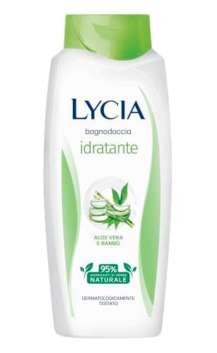 Lycia, Bagnoschiuma Idratante con Aloe Vera e Bambù, Idrata Delicatamente e Protegge la Pelle con Azione Rigenerante, Avvolgente Profumo Fiorito, Ingredienti di Origine Naturale, 750 ml