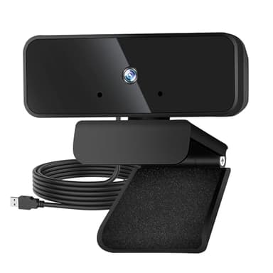 Webcam PC con Microfono, HD 1080P Web Cam con Riduzione Del Rumore e Copriobiettivo, Incorporato 90° Angolo di Visione, Plug & Play, Webcam USB per Windows MacOS Linux, per Streaming, Videoconferenze