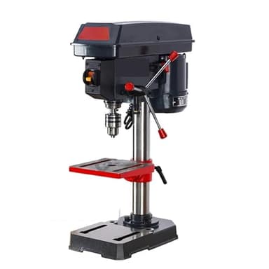 Trapano a colonna professionale, Trapano a colonna da banco da 13 mm a velocità variabile in ghisa, tavolo da lavoro con luce di lavoro, trapano da tavolo