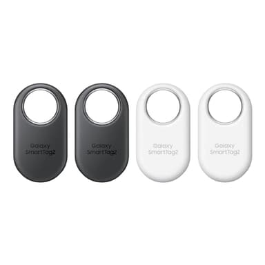 Samsung Galaxy SmartTag2 (4 Pezzi) Localizzatore Bluetooth con Modalità Smarrito, Design compatto, Batteria a lunga durata, Resistenza IP67, Black e White 2023