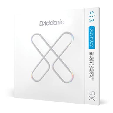 D'Addario Corde Chitarra Acustica - XS Fosforo Bronzo XSAPB1253 - Rivestito, 6 Corde Set - Luce, 12-53 - 1-Pachetto