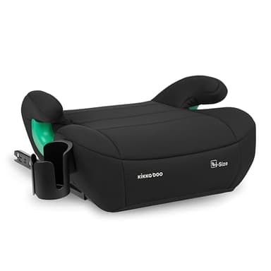 KikkaBoo i-Pop, Rialzo Auto per Bambini ISOFIX, i-Size, 125-150 cm, Seggiolino Auto 22-36 kg, Alzatina Auto Gruppo 3, da 7 a 12 Anni, Nero