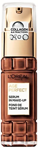 L'Oréal Paris Siero in Make up per pelle matura, fondotinta liquido con SPF 24, per una carnagione radiosa, Age Perfect, n. 510 Mahogany, 30 ml