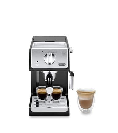 De'Longhi ECP33.21 Macchina da Caffè Espresso Manuale e Cappuccino, Caffè in Polvere o in Cialde E.S.E., Argento/Nero