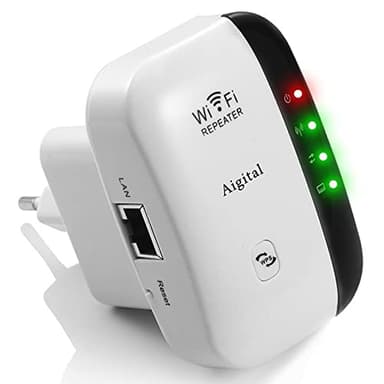 Ripetitore Wifi Wireless 300Mbps 2.4GHz, WiFi Extender e Amplificatore Segnale Wi-fi, WPS, Plug e Play,Porta LAN Ethernet,estensore WiFi fino a 120m², compatibile con tutti i box internet