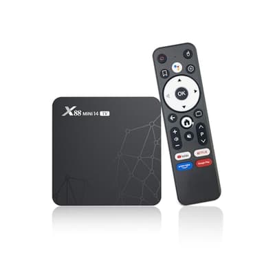 Android TV Box 14.2GB RAM 16GB ROM TV Box 4K HDR10 RK3518 Quad-Core, 100M Ethernet WiFi 6/Bluetooth 5.2, controllo vocale in spagnolo Box TV Android