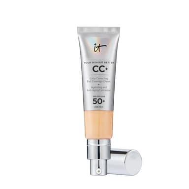 iT COSMETICS, CC+ Cream e Fondotinta Anti-età, Alta Coprenza, Waterproof, Finish Naturale, Formula con Peptidi, Collagene e Vitamine, Your Skin But Better, Tonalità: Medium, 32 ml