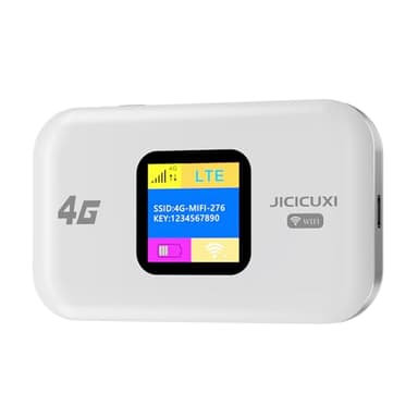 JICICUXI Router WiFi portatile 4G,saponetta wifi con sim, LTE 150 Mbps, batteria a lunga durata da 2100 mAh, display LCD, facile da installare, hotspot mobile per viaggi, campeggio, hotel