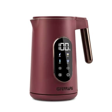 G3 Ferrari G10205 Bollitore "Tisaniere Tech", 1,7 Litri, 4 Programmi preimpostati, Display Touch Screen, Temperatura Regolabile, Base con rotazione 360°C, Tè Matcha, Tè Bianco, Tisane, Bordeaux