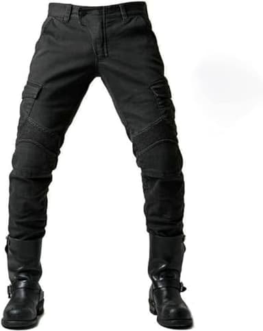 Earnmore Pantaloni da Moto, Pantaloni protettivi da Uomo, Realizzati in Traspirante Resistente all'Usura con 2 Paia di Protezioni per Fianchi e Ginocchia, Rimovibili Jean