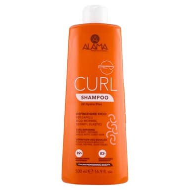 A ALAMA Professional Alama Professional Curl, Shampoo per Capelli Ricci e Mossi Definiti, Corposi ed Elastici, con Olio di Oliva ed Eritritolo, Anti Crespo e Idratazione a Lunga Durata, 500 ml