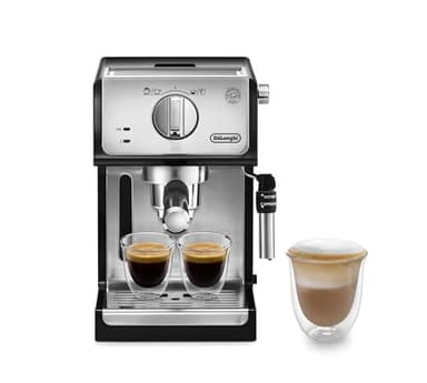 De'Longhi ECP35.31 Macchina da Caffè Espresso Manuale e Cappuccino, Caffè in Polvere o in Cialde E.S.E., Argento