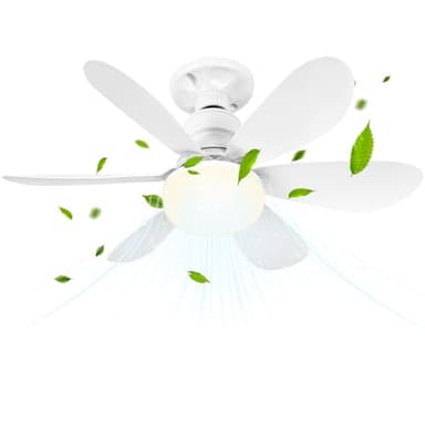 BuzzoXerex Ventilatore da Soffitto con Luce e Telecomando, 52CM Piccoli Lampadario con Ventilatore da Soffitto, E27 Plafoniera Led Soffitto Silenziosa, Velocità, Luminosità, Memoria