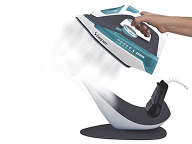 Beper 50.161 Ferro da Stiro Cordless, Ferro da stiro Senza Fili, Dispositivo di Auto-pulizia, Anti-calcare, Anti-goccia, Colpo Super Vapore, Stirare in Verticale Bianco/Ottanio