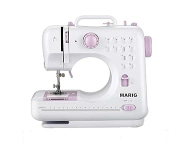 Macchina da cucire per principianti con doppio filo/cucito con 12 cuciture integrate/mini macchina da cucire domestica/macchina da cucire elettrica portatile