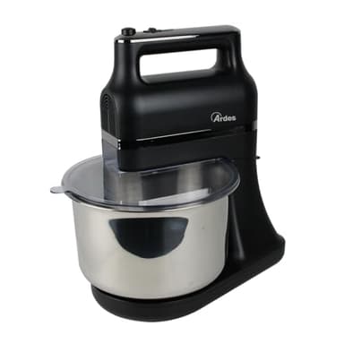 ARDES - ARSBAT02 SATURNIUM Sbattitore Elettrico con Recipiente Autorotante da 3.5 L - Coperchio con Fruste e Ganci Impastatori - Sbattitore per Mescolare, Sbattere e Montare