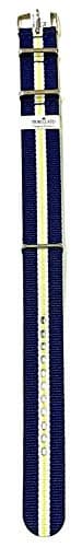 Cinturino nato tessuto nastro canneté giallo blu bianco ansa 18mm per orologio omega tag heuer rolex tudor. Morellato