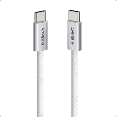 Anker Cavo da USB-C a USB-C, 240W Ricarica Rapida, Cavo Intrecciato Resistente alla Sporcizia, Connettore Sottile, per iPhone 16/15/16 Pro/16 Pro Max/Plus, MacBook/iPad, Galaxy S24 (1m, Bianco)