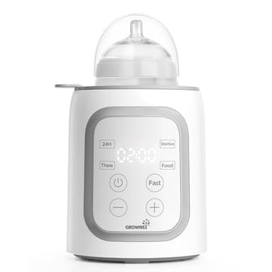 Grownsy Scaldabiberon per Bambini, Scaldabiberon Rapido 10-in-1 con Sterilizzatore e Timer, per Latte Materno o Latte Artificiale, Temperatura Precisa, Funzione Mantenimento Caldo 24h, Senza BPA, per