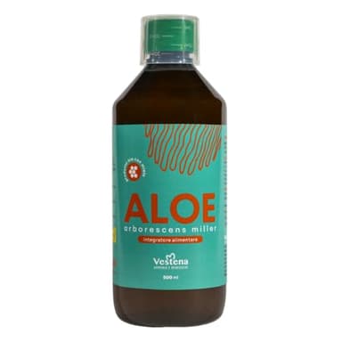 Vestena - Aloe Arborescens 100% Puro e Naturale con Miele, Ricetta Padre Zago. Succo Detox Naturale per Fegato e Intestino, Drenante Forte - 500 ml - Made in Italy