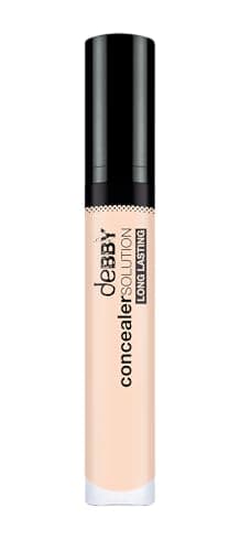 deBBY, concealerSOLUTION LONG LASTING, Correttore Occhiaie Fluido a Lunga Tenuta, Minimizza Discromie e Imperfezioni, Texture Cremosa e Levigante, Risultato Naturale, Colore 01 Light Beige