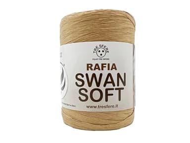 rocca di Rafia Soft 100% ecologica da 100g - 100metri per le tue borse handmade estive o cappelli (beige - PIATTA)