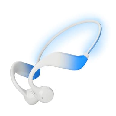 Cuffie Bluetooth 5.4 a Conduzione Ossea, Impermeabili IPX5, Lettore MP3 Integrato da 32GB, Microfono Integrato Leggere e Comode per Corsa Ciclismo e Fitness, Design Open Ear con Luci LED Controllabili