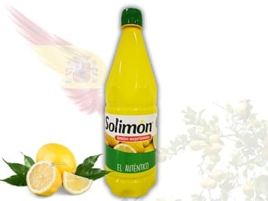Solimón Succo di Limone 100% – Bottiglia da 1 L • Prodotto in Spagna • Tappo a vite di sicurezza • Non da concentrato • Ideale per cucina e bar