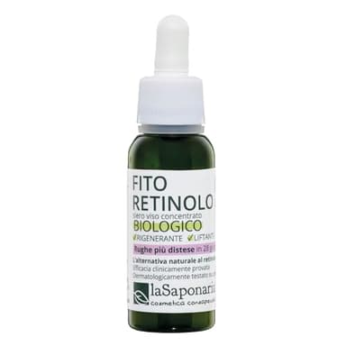 La Saponaria | Fitoretinolo, Siero viso anti-age, rigenerante e liftante, Attivo puro anti-età che favorisce il rinnovamento cellulare e la sintesi del collagene, 30ml