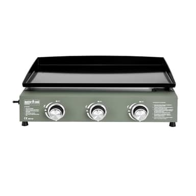 MasterCook - Piastra A Gas Professionale Da Esterno In Acciaio Inox Con 2, 3, 4 Fornelli Regolabili, Piastra A Gas Per Grigliare All’aperto In Campeggio O Giardino (Verde, 3 bruciatori)