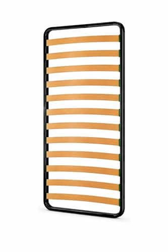 LettiPer Rete a Doghe Ortopedica 80x190 Senza Piedi – Struttura in Tubolare Rinforzato, Doghe in Legno di Faggio Curvato – Rete da Appoggio per Materasso Singolo Robusta, Silenziosa e Anticigolio