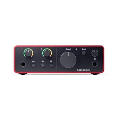 Focusrite Scarlett Solo (4° gen.), interfaccia audio USB per chitarristi, cantanti o produttori - Registrazioni professionali ad alta fedeltà e tutto il software necessario