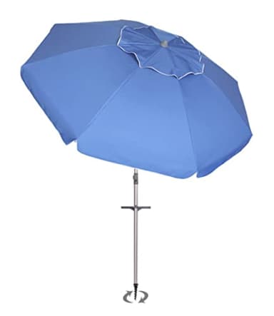 eacommerce Ombrellone Mare da Spiaggia in Alluminio Inclinabile con Picchetto 220 cm Colore Blu