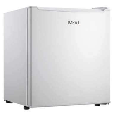 BAKAJI Frigo Bar Mini Stile Moderno Frigorifero con Freezer Termoelettrico Silenzioso con Scomparto Regolabile Capacita' 45 LT Hotel Casa Ufficio Studio Dimensione 49x44x49 cm Colore Bianco