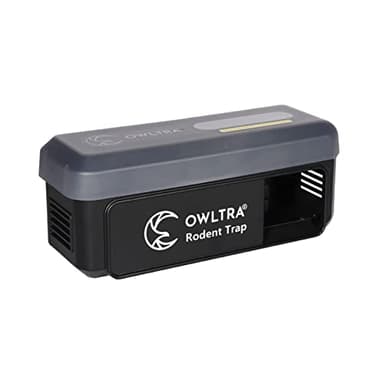 OWLTRA OW-7 Trappola elettrica per roditori per interni ed esterni, trappola per topi e topi con copertura impermeabile, allarme acustico e luminoso, batteria o fonte di alimentazione USB, grado