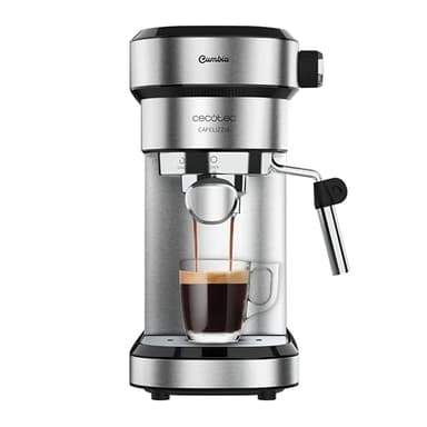 Cecotec Macchina Espresso Cafelizzia 790 Steel, 1350W, Portafiltro Doppio, 20 Bar, Serbatoio 1.2L, Acciaio
