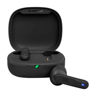 JBL Wave Flex Auricolari Wireless In-Ear Bluetooth, Waterproof IP54 e Antipolvere IPX2, Deep Bass Sound, Tecnologia TalkThru e AmbientAware, Fino a 32 h di Autonomia, Nero