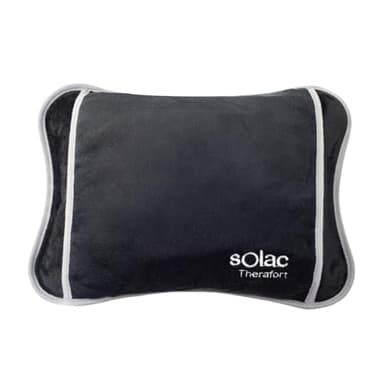 Solac - Borsa acqua calda elettrica 360W | Forma ergonomica | 120 min autonomia | Connettore estraibile | Tessuto morbido e traspirante | Uso universale | Nero