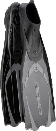 Cressi Pluma Fins, Pinne di Alta Qualita per Immersioni, Apnea, Snorkeling Unisex Adulto, Nero/Argento, 41/42 EU