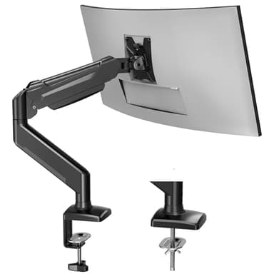 BONTEC Supporto Monitor Schermi Gas - Braccio Regolabile per Schermi da 13" a 32" Pollici, fino a 9 kg, Rotazione a 360°, Inclinazione e Altezza Gas Regolabili, Gestione dei Cavi, VESA 75/100 mm