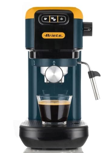 Ariete 1399 Macchina da caffè espresso Mango Yellow, Per polvere e cialde ESE, 1300 W, Capacità 1,1L, 15 bar di pressione, Filtro 1, 2 tazze e cialda ESE, Cappuccino, Giallo