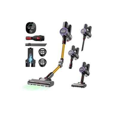 Zynet S9 Aspirapolvere Senza Fili, 45000Pa/500W/45Min Scopa Elettrica Senza Fili con Tubo Pieghevole e Supporto a Parete, Motore Brushless, per Peli di Animali Domestici, Tappeti e Pavimenti Duri